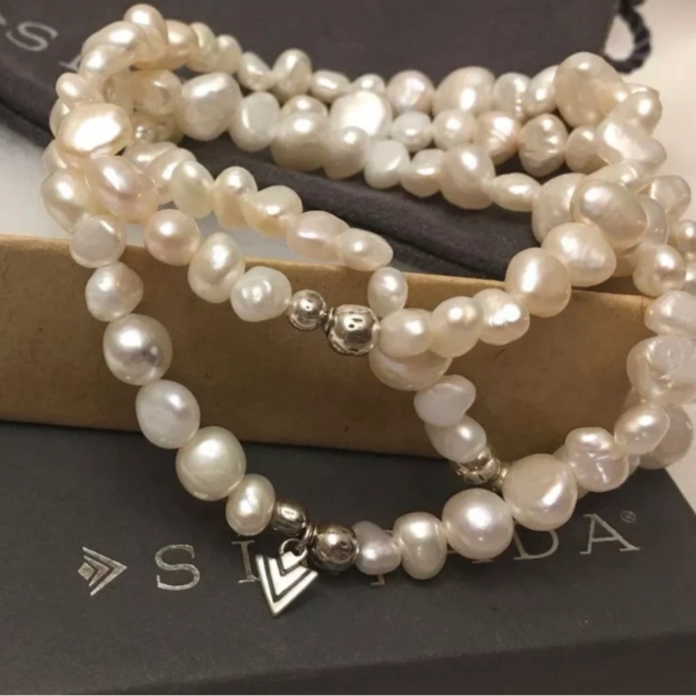 Silpada Authentic Goddess Fresh Water Sterling Silver Pearl Bracelet (5) NWOT๐ - Picture 6 of 9